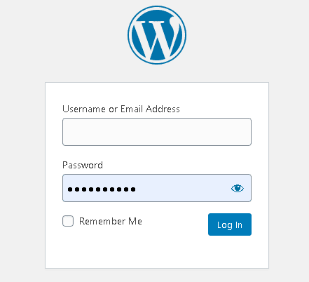 wordpress login page